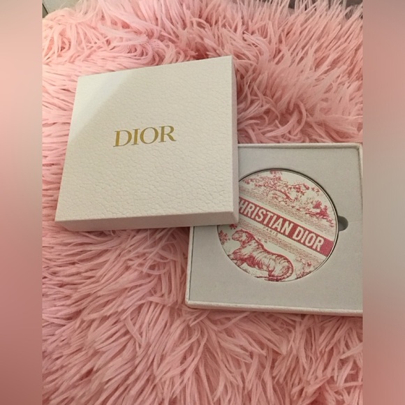 Nee Dior Pink and White Pocket Mirror With wildlife’s design very beautiful